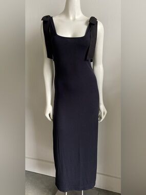 summersalt Black Square-Neck Maxi Dress. Medium